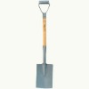 Aluminium snow shovel with wood handle