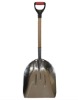 Aluminium snow shovel with wood handle