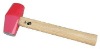 American type stoning hammer with wooden handle