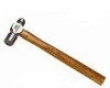 Ball pein hammer with wooden handle