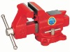 Bench vise with anvil and spherical base for hand tools