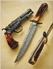 Blue Bird's Custom Handmade Damascus Steel Bowie / Hunting Knife