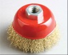 Bowl shaped Brass plated Steel wire Brush