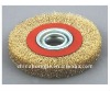 Brass coated Flat Round Brass wire Machine brush with a hole