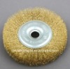 Brass coated bending steel wire brush with a hole
