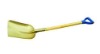 Brass shovel with long handle,square point shovel,shovel with woodend handle