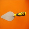 Bricklaying trowel with twin color rubber handle