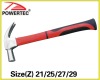 British type claw hammer W/plastic shaft and TPR grip