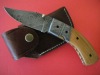 CUSTOM MADE Damascus FOLDING Knife With Olive Wood & Damascus Handle