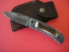 CUSTOM MADE Damascus FOLDING Knife With Stage Horn & Damascus Steel Handle