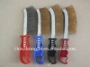 Carbon steel wire and Brass wire Knife brush with colourful plastic handle for cleaning