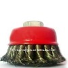 Carbon twisted Brass steel wire brush with nut