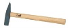Chipping hammer with wooden handle