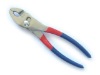 Chrome plated Slip Joint Plier with double color dipped handle