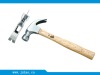 Claw hammer with wooden handle