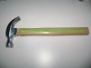 Claw hammer with wooden handle