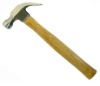 Claw hammer with wooden handle