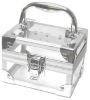 Clear Acrylic & Brushed Aluminum Cosmetic Case