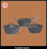 Construction rubber pan with handle