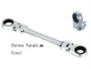 Cr-v double ended flexible ring ratchet combination wrench spanner