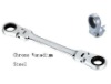 Cr-v double ended flexible ring ratchet wrench spanner