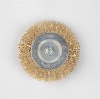 Crimped Brass Steel Wire Shaft Wheel Brush