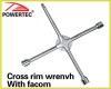 Cross rim wrench with facom