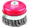 Cup shaped Twisted and Knotted Carbon steel wire brush