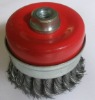 Cup wire twisted knot brush wheel