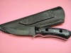 Custom Handmade Damascus Hunting Knife With Colored Black Wood Handle