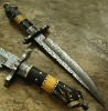 Custom handmade Damascus steel Bowie knife hunting Sword