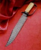 Custom handmade Damascus steel D-Guard Bowie knife