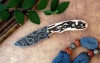 Custom handmade Damascus steel Skinner Bushcraft Hunter