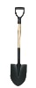 D-Grip Wooden Handle Round Shovel With Berlin Black Finish
