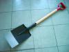 D grip shovel with second soft wooden handle shovel