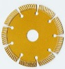 Diamond cutting wheel turbo type