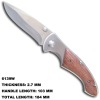 Durable Wood Handle Liner Lock Knife 6139W