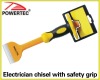 Electrician chisel with safety grip