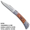 Elegant Wooden Handle Backlock Knife 5070K