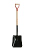 FORGED SOLID BACK, square point shovel,