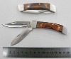Factory sale Tri-blade foding knife with wood handle