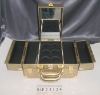 Fashion gold leather cosmetic case