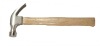 Finely polished claw hammer with wooden handle