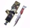 Folding blade knife with camouflage sheath