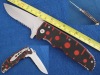 Folding knife with two color G10 handle