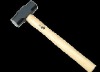 Forged sledge hammer with wooden hammer