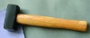 German type stonning hammer with wooden handle