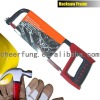 HACKSAW FRAME WITH DOUBLE COLOR PLASTIC HANDLE AND SQUARE TUBE