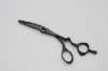 HZ-5 Beauty tools , Curved color coated barber hair scissors