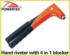 Hand riveter with 4 in 1 blocker